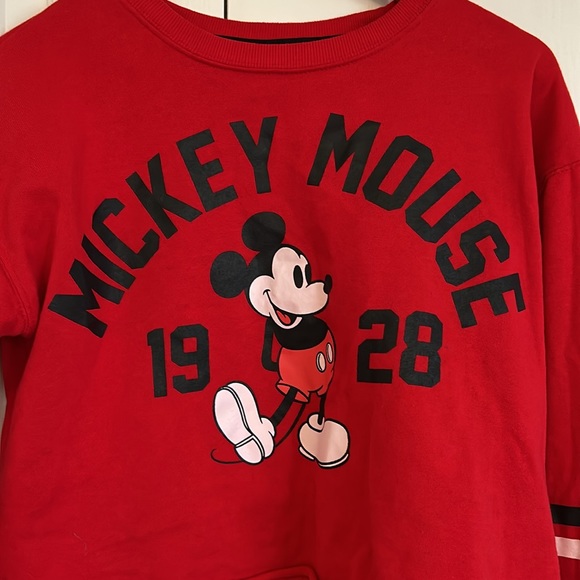 Disney Mickey Mouse Cropped Sweater Sz S - Picture 2 of 4